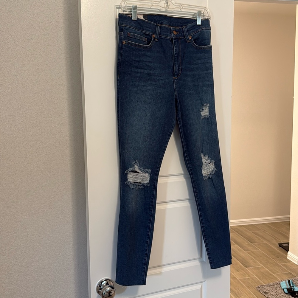 Marine layer, high, skinny, distressed jeans